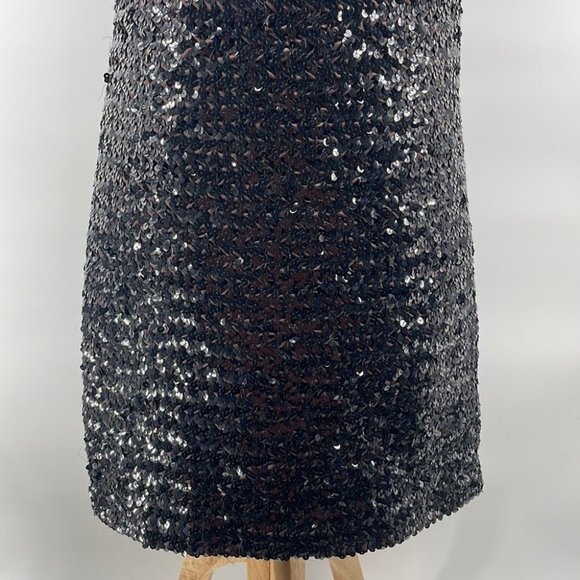 Marchesa Notte LBD Little Black Dress Sequins Mini Dress Party Standout Sz 2 - Picture 9 of 16